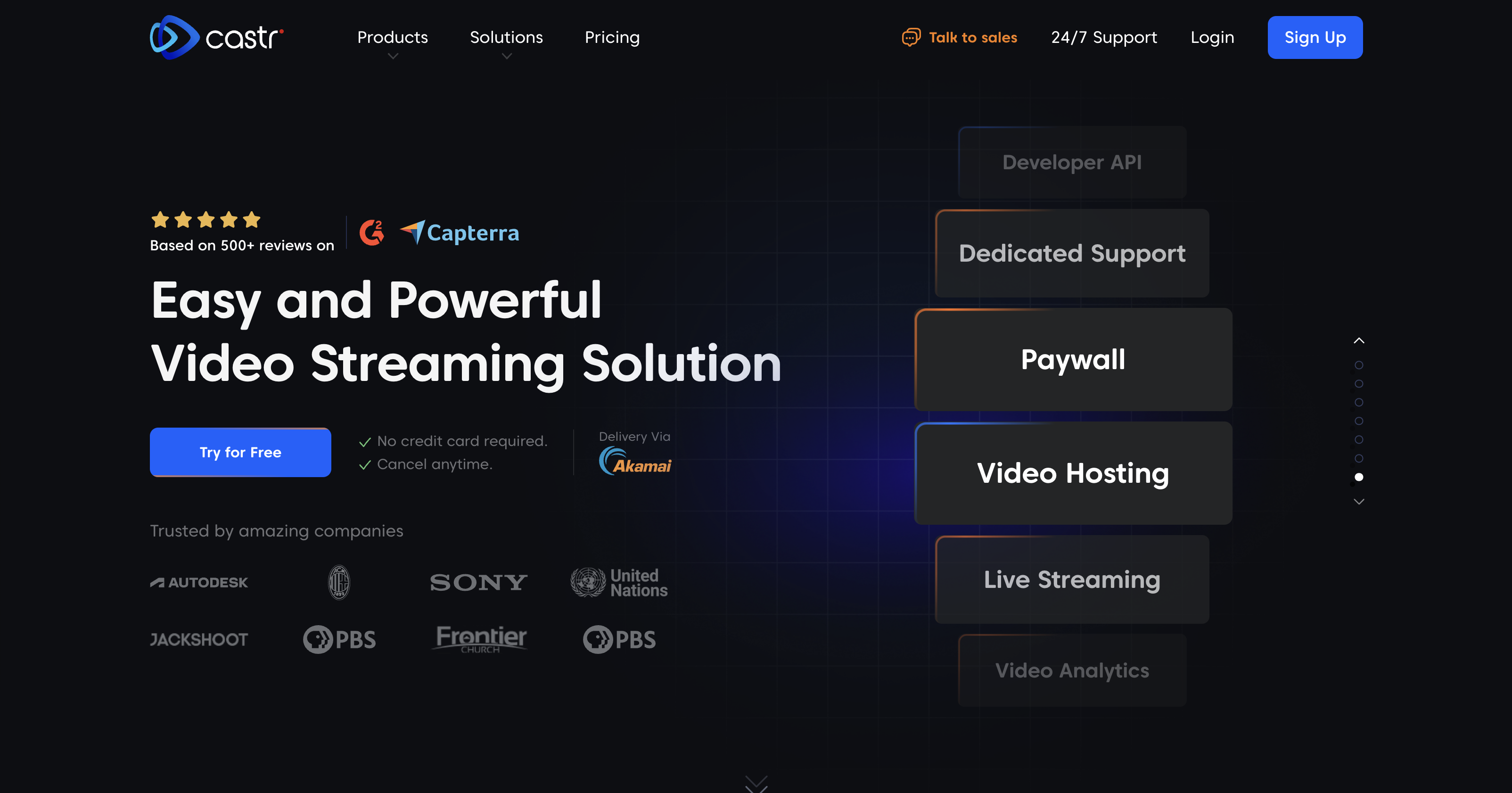 Castr homepage
