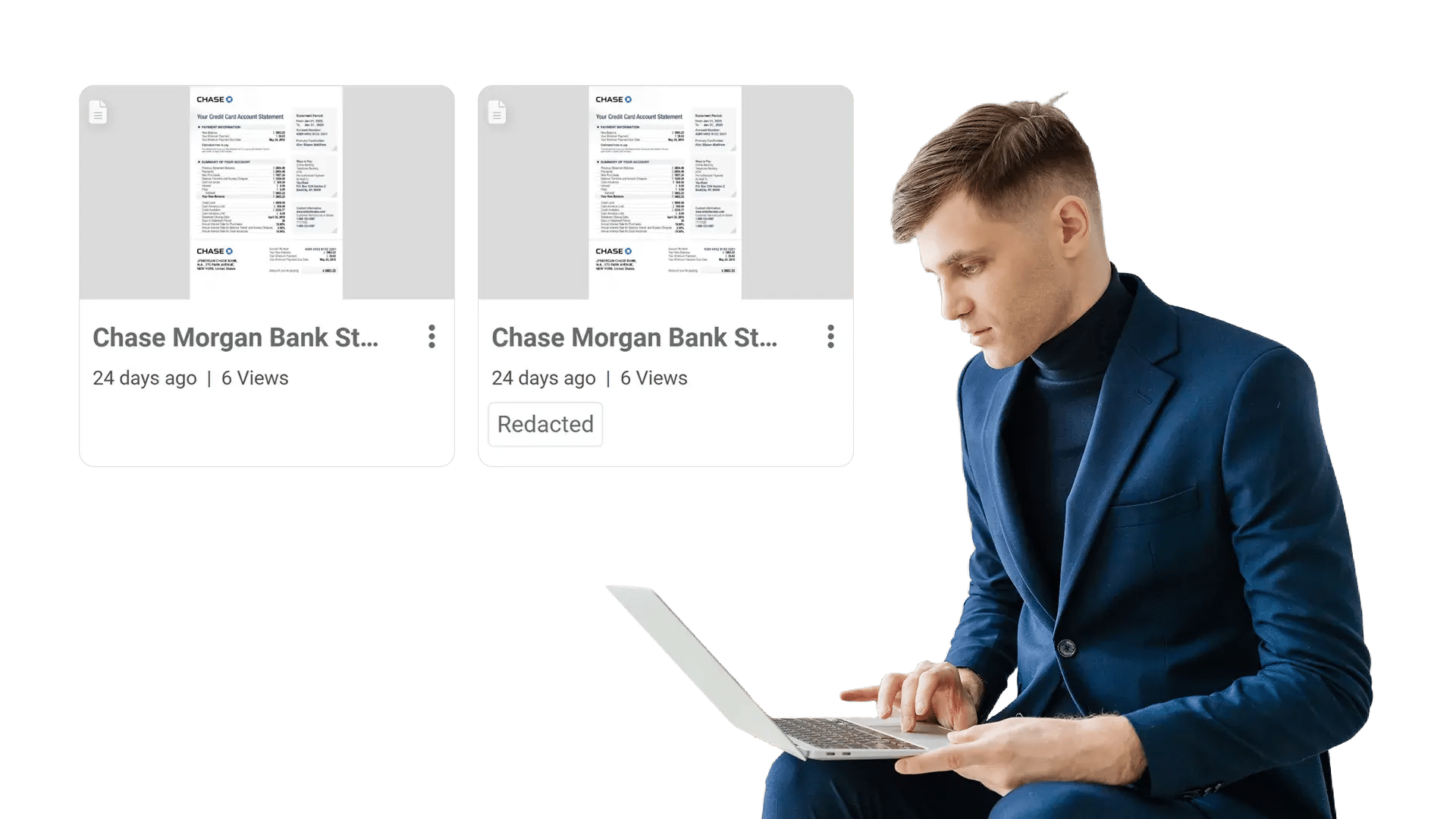 Keep the original file intact, publish a redacted copy