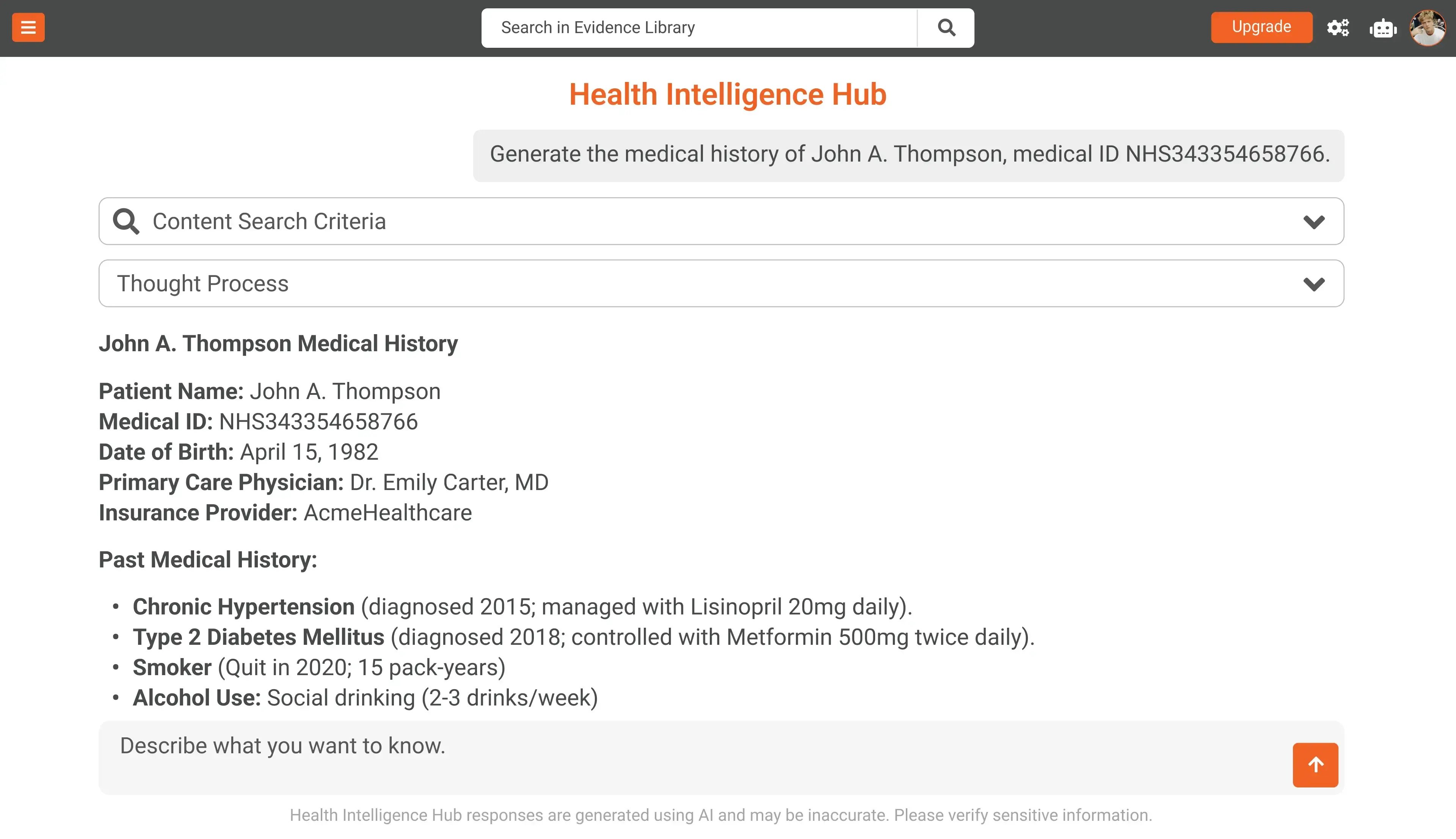 a screenshot of vidizmo intelligence hub for healtcare