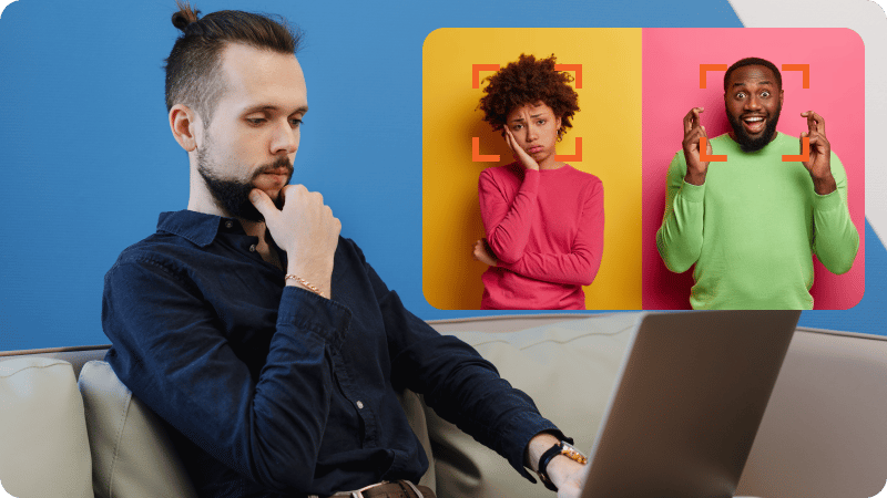 A perso watching a video having two people of color.