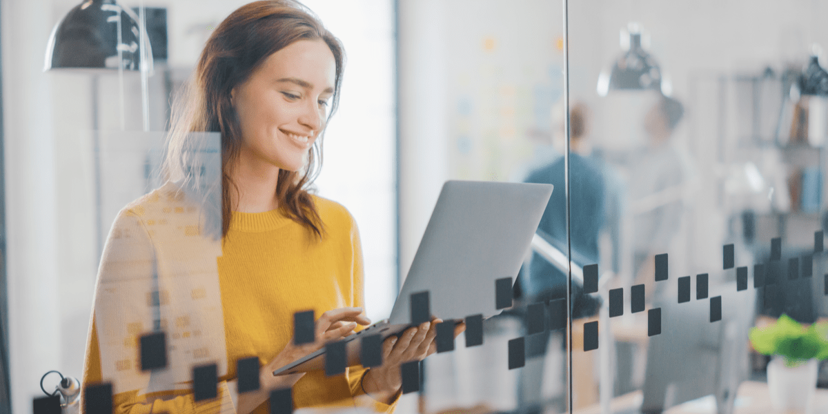 A woman using her laptop