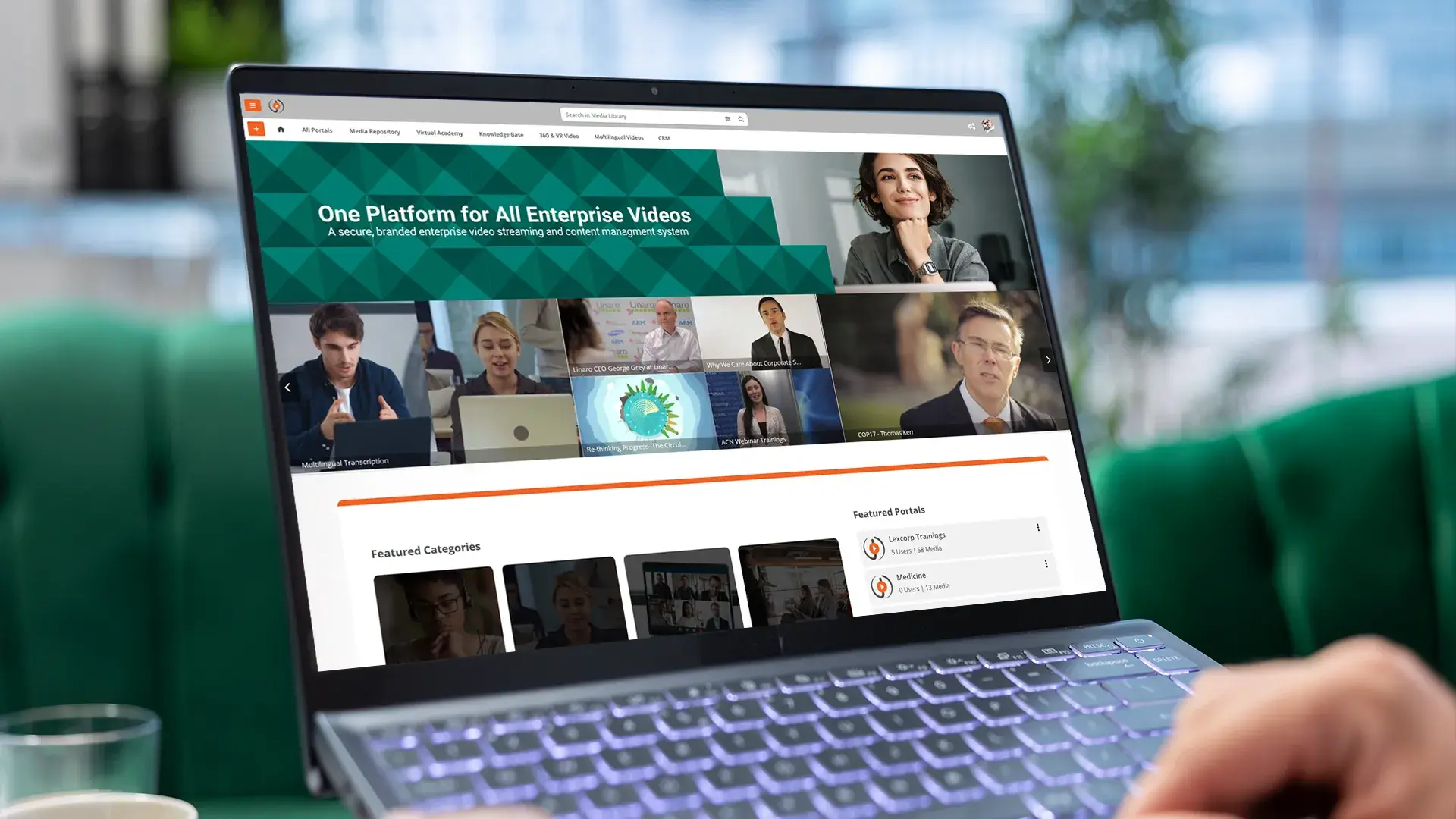 a person using enterprise video platform