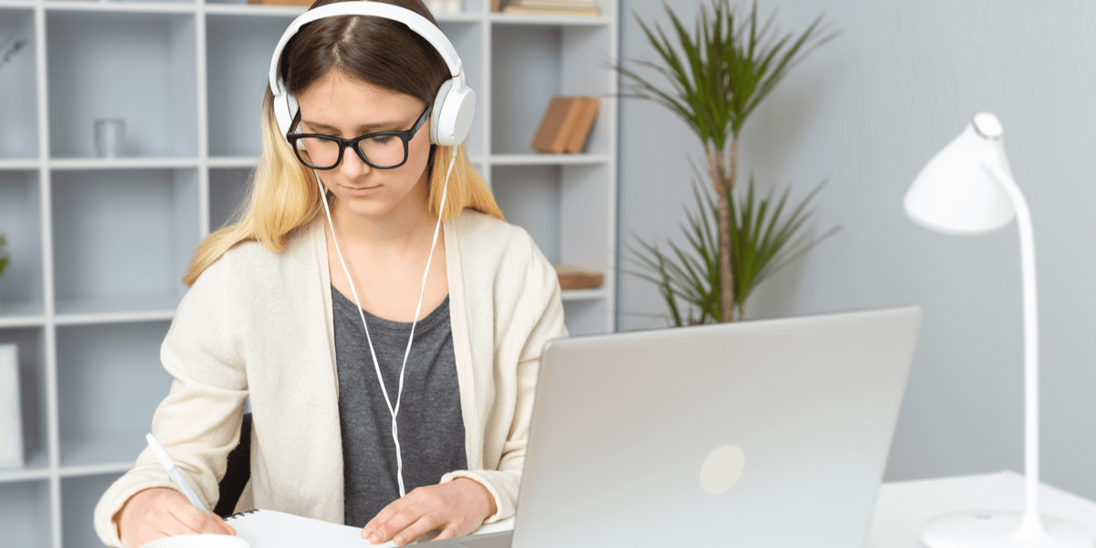 Employee watching asynchronous video