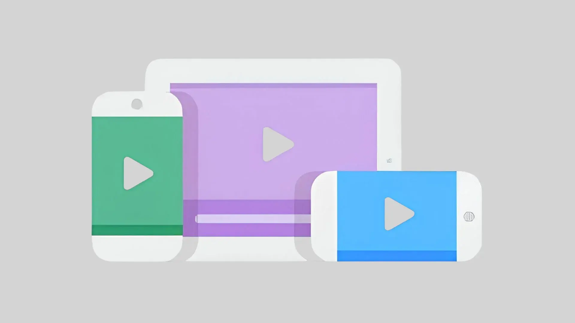 The Image showing different colors of video play buttons