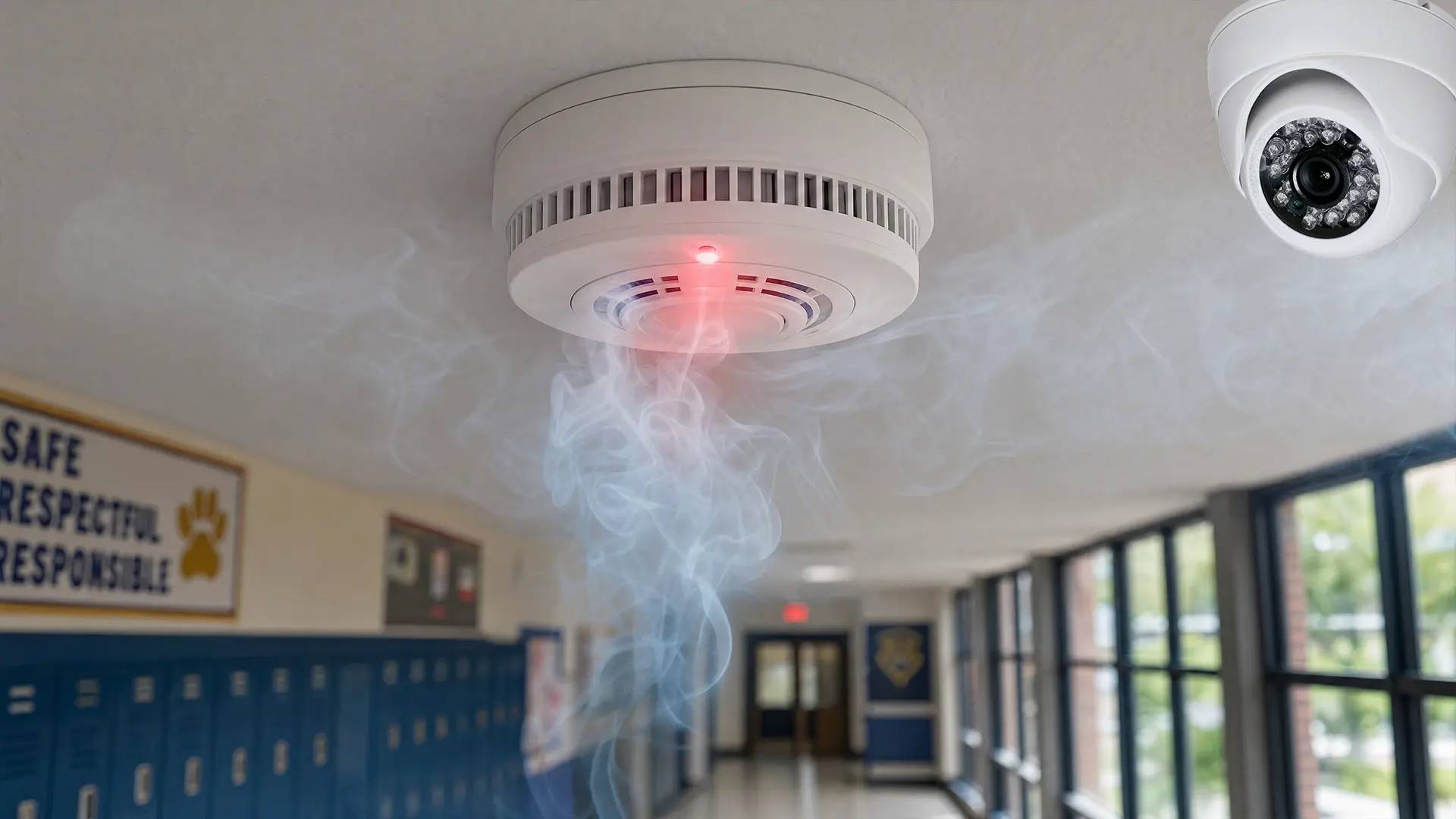 Fire and Smoke Detection as a Second Set of Eyes in Schools