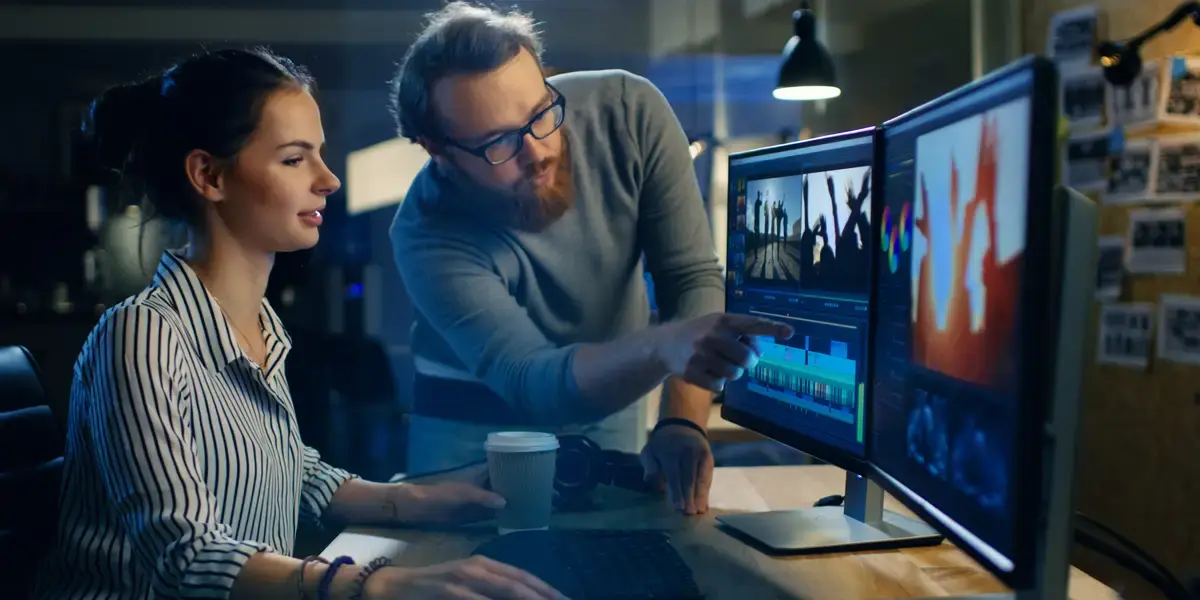 A person watching video on their screen