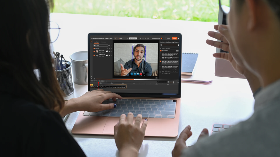 client demo videos being redacted on a laptop
