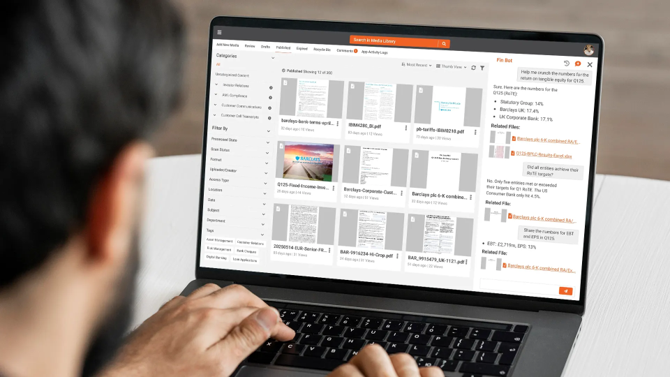 a person processing documents on a tool