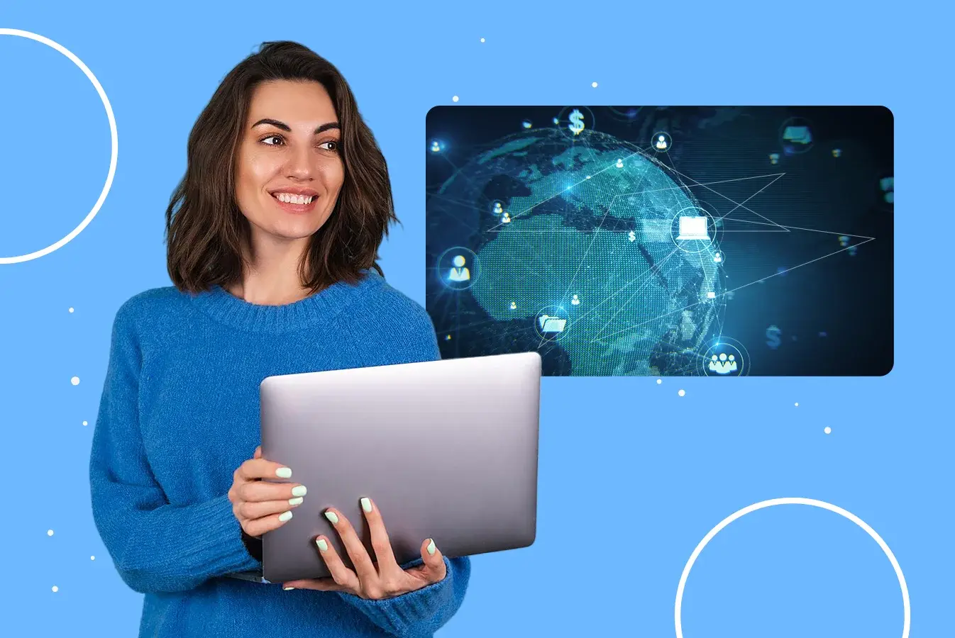 A women viewing how a CDN works on her laptop