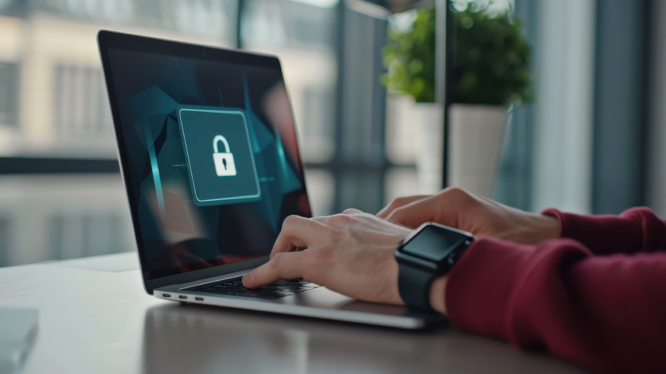 A person using a laptop