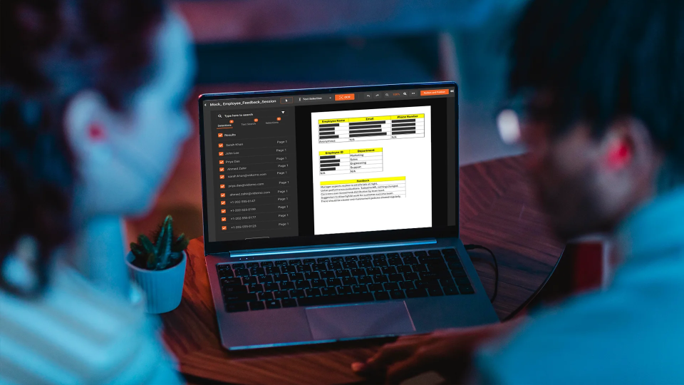 a person redacting screen recording