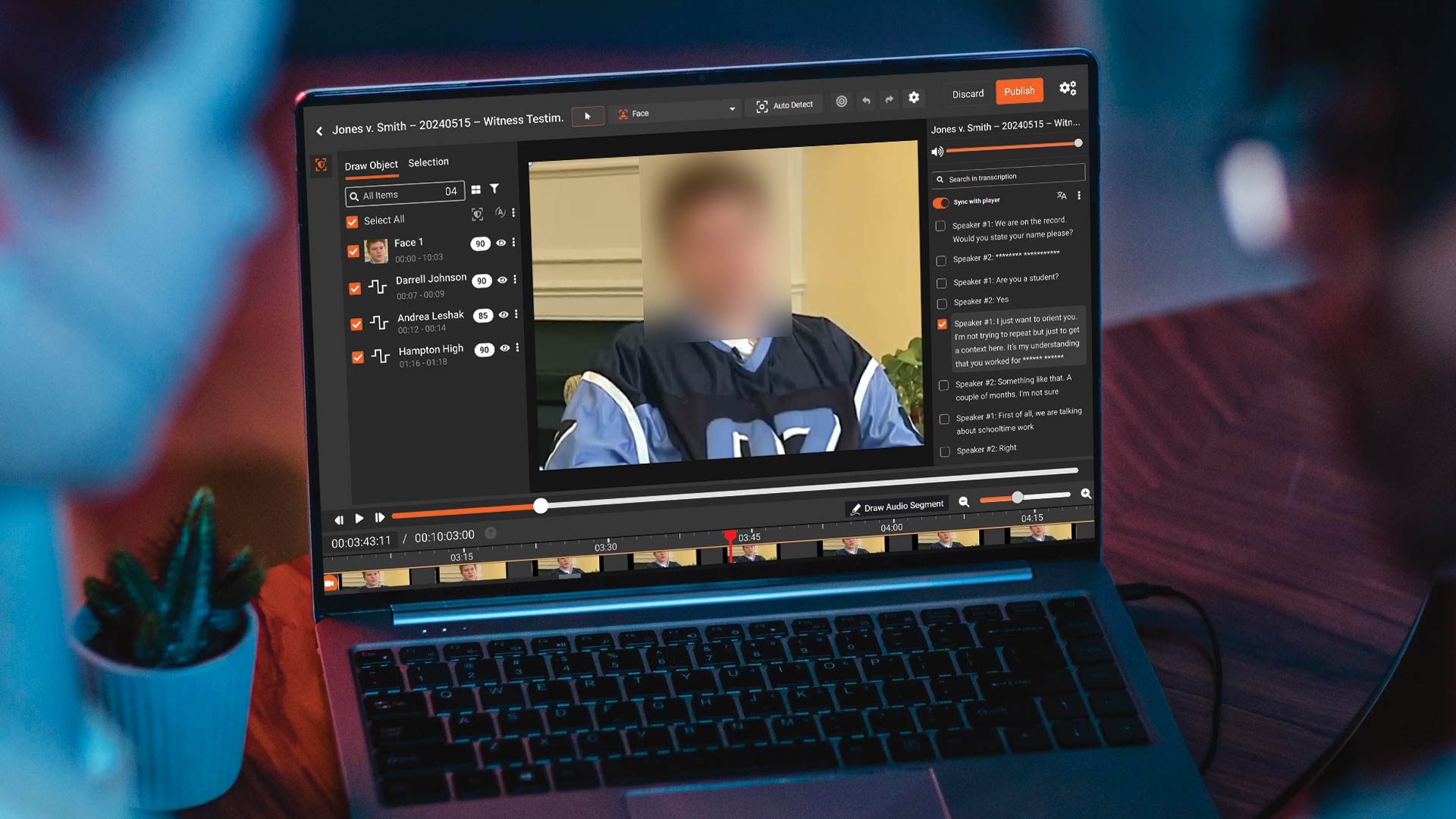 a person redacting face and PII of a person using Redactor