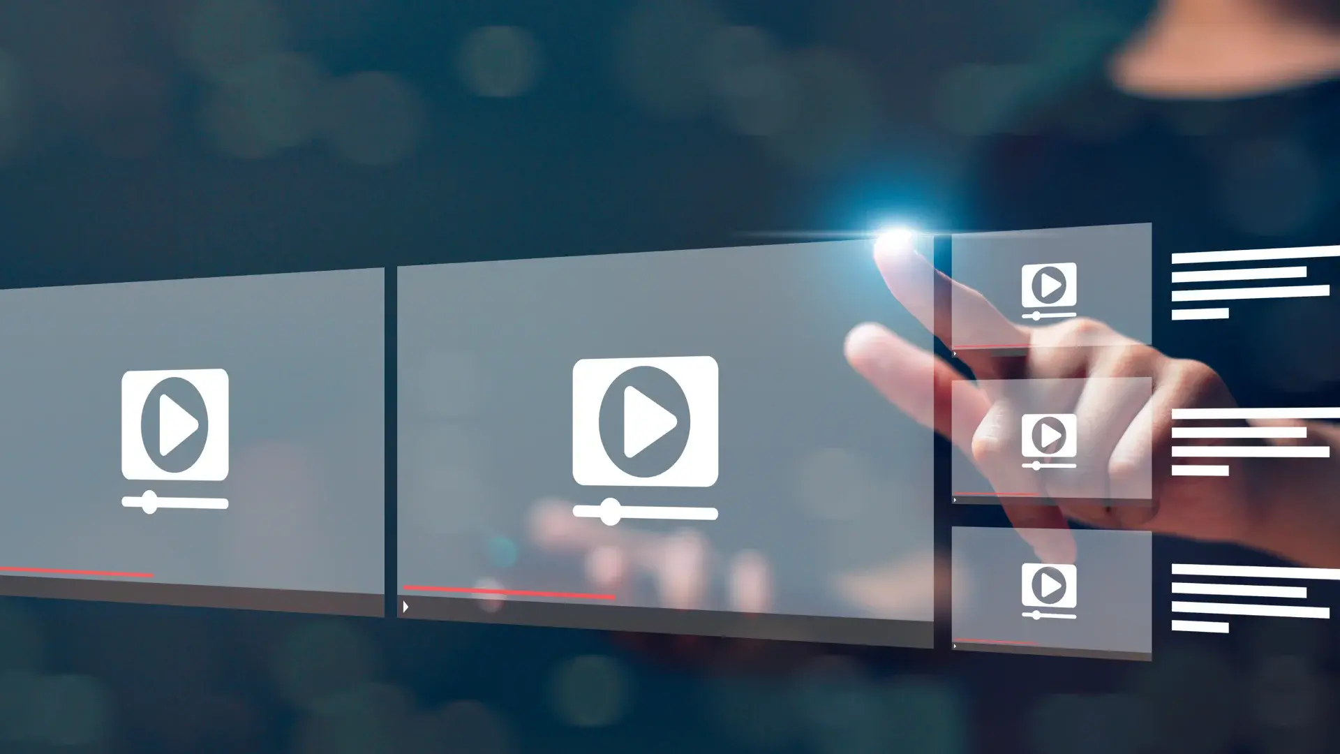 A person clicking on a video to create short videos from the source. 