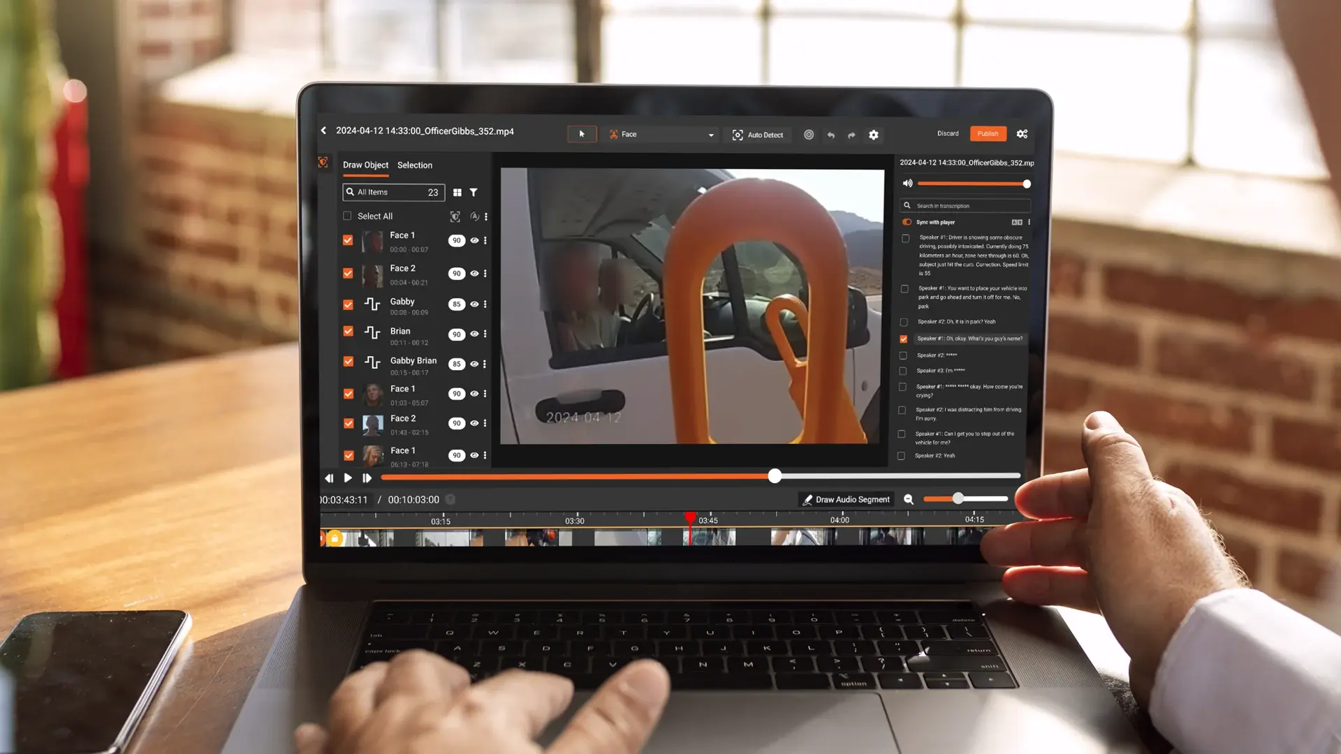 a person redacting a video using vidizmo redactor