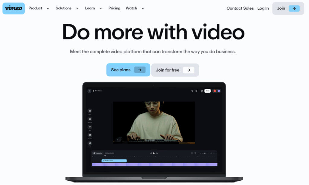 Vimeo website homepage
