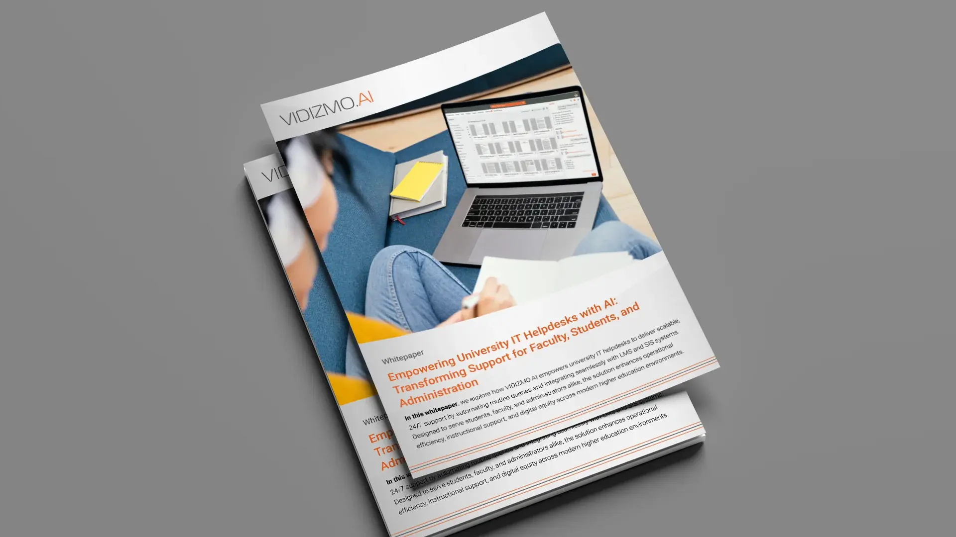 Whitepaper cover on ai chatbot for higher education benefitting students, faculty as well as the IT administration 