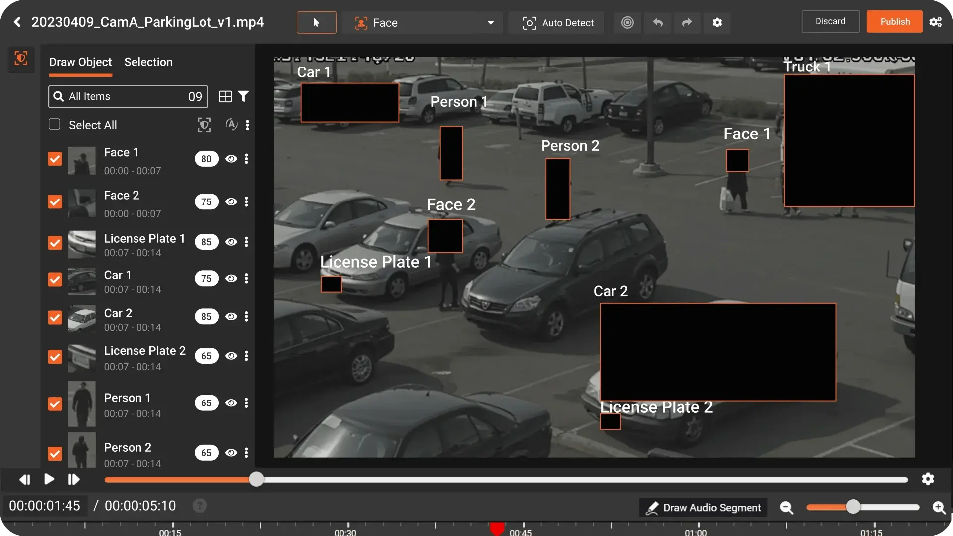 Blurred sensitive information from a video using a redaction software.