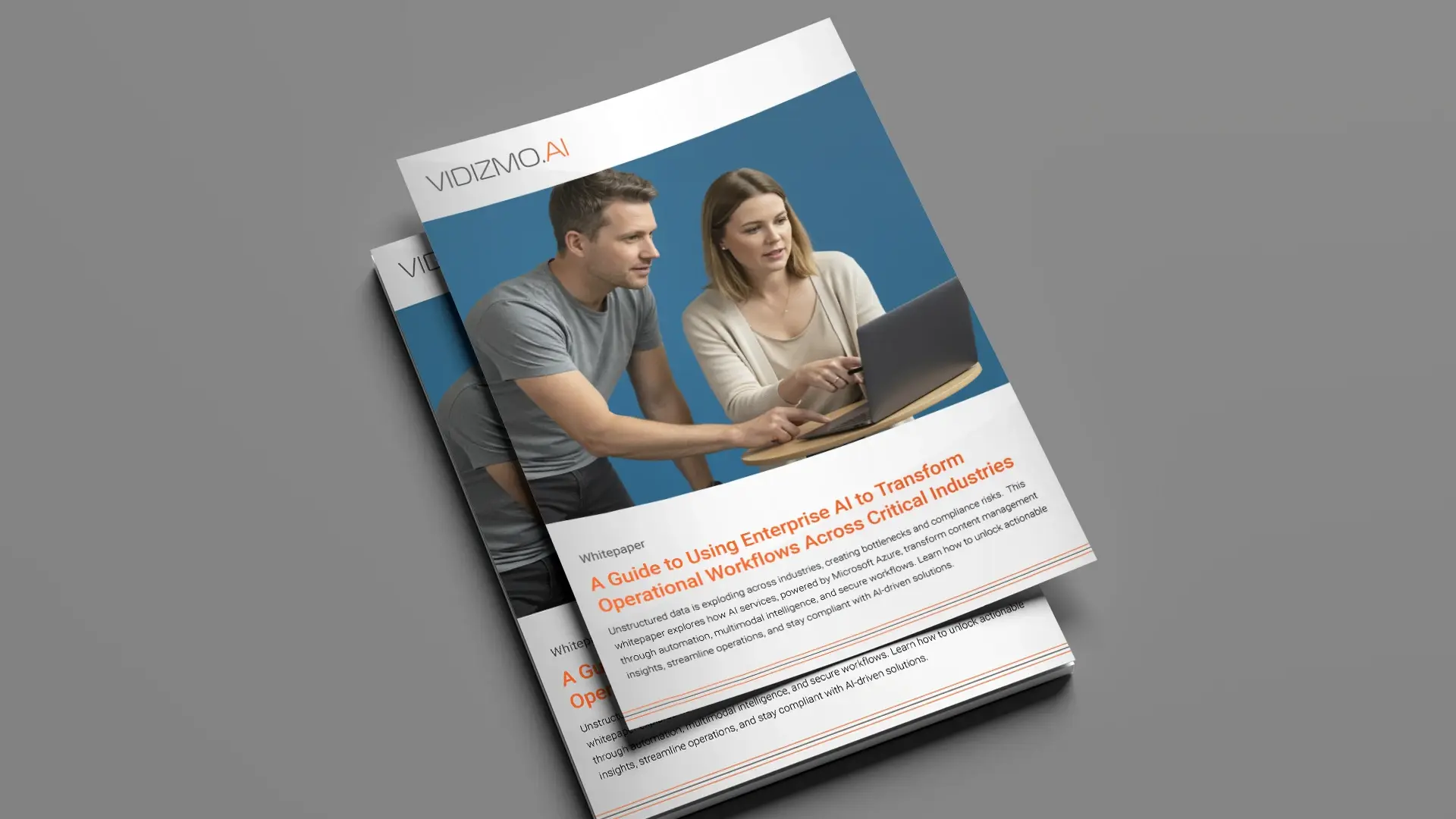 Cover of VIDIZMO AI whitepaper on transforming operational workflows with enterprise AI across critical industries.