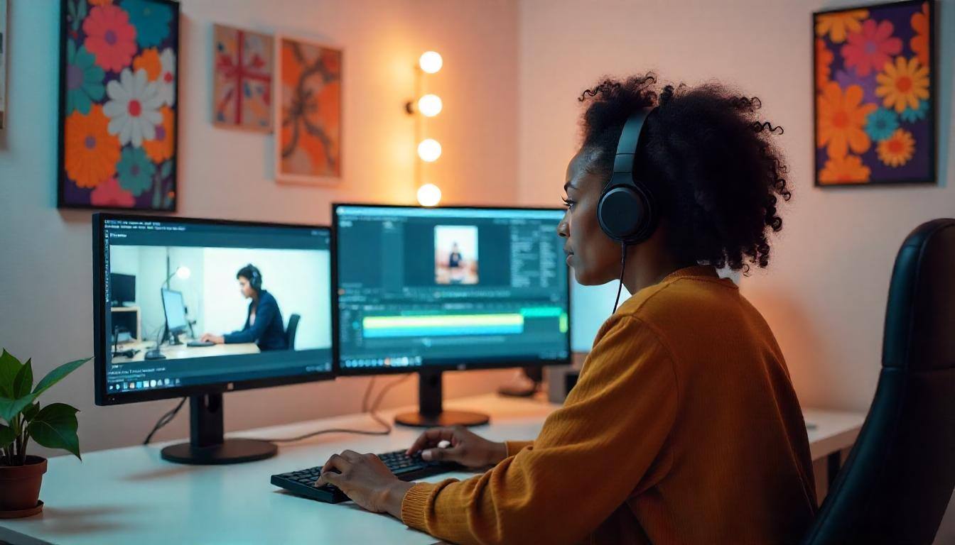 A woman live streaming 