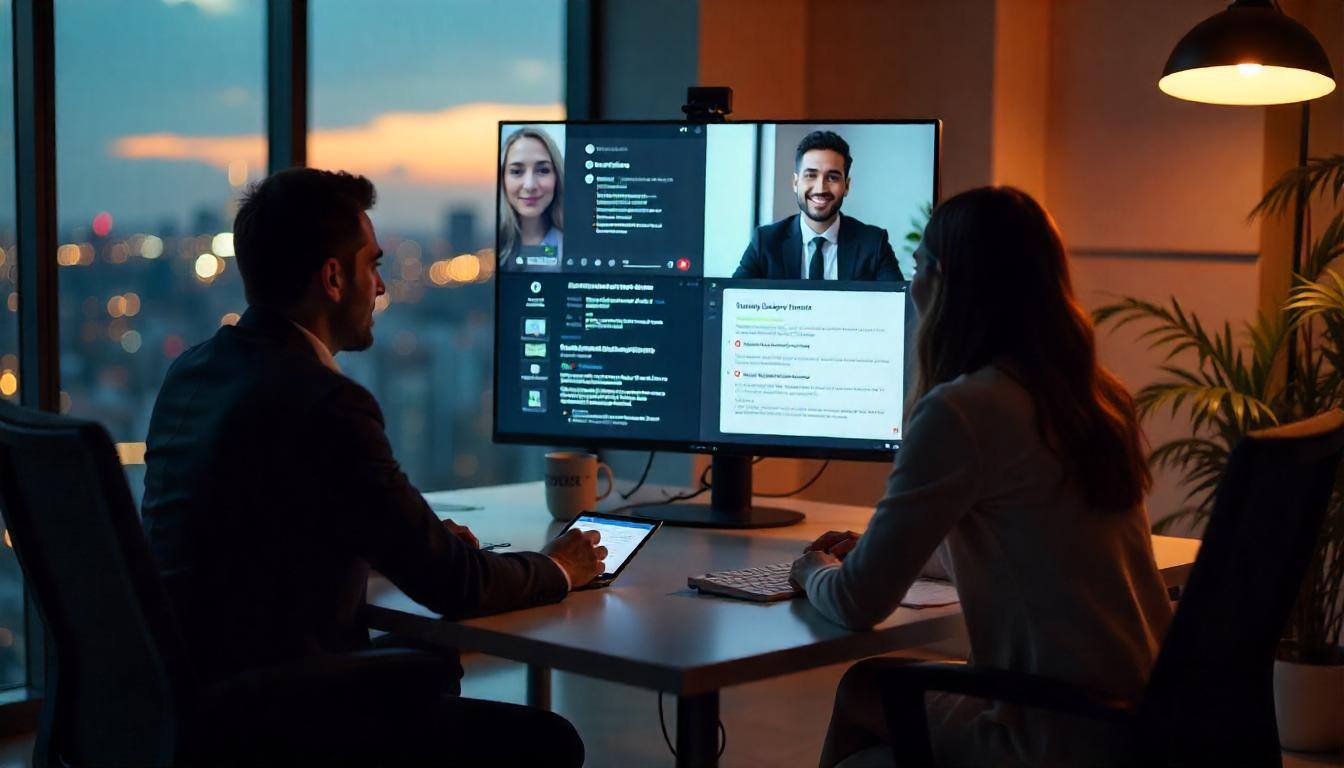 This image shows 2 legal professionals having online meeting