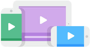 The Image showing different colors of video play buttons