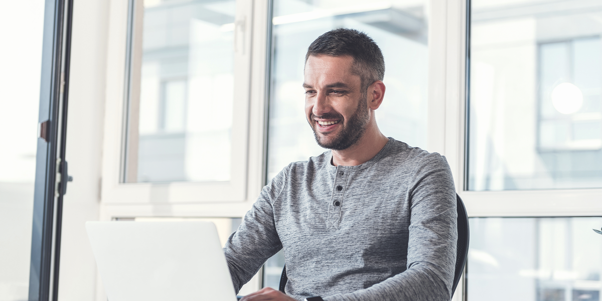 A man using a laptop