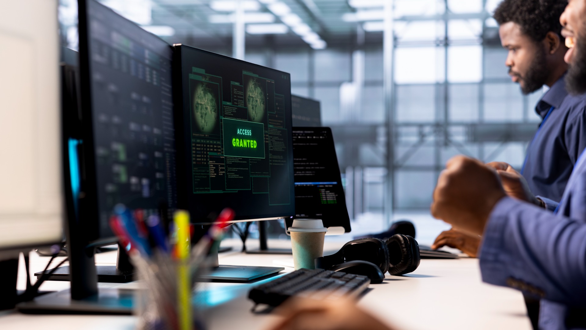 security and it personnel reviewing an enterprise video platform